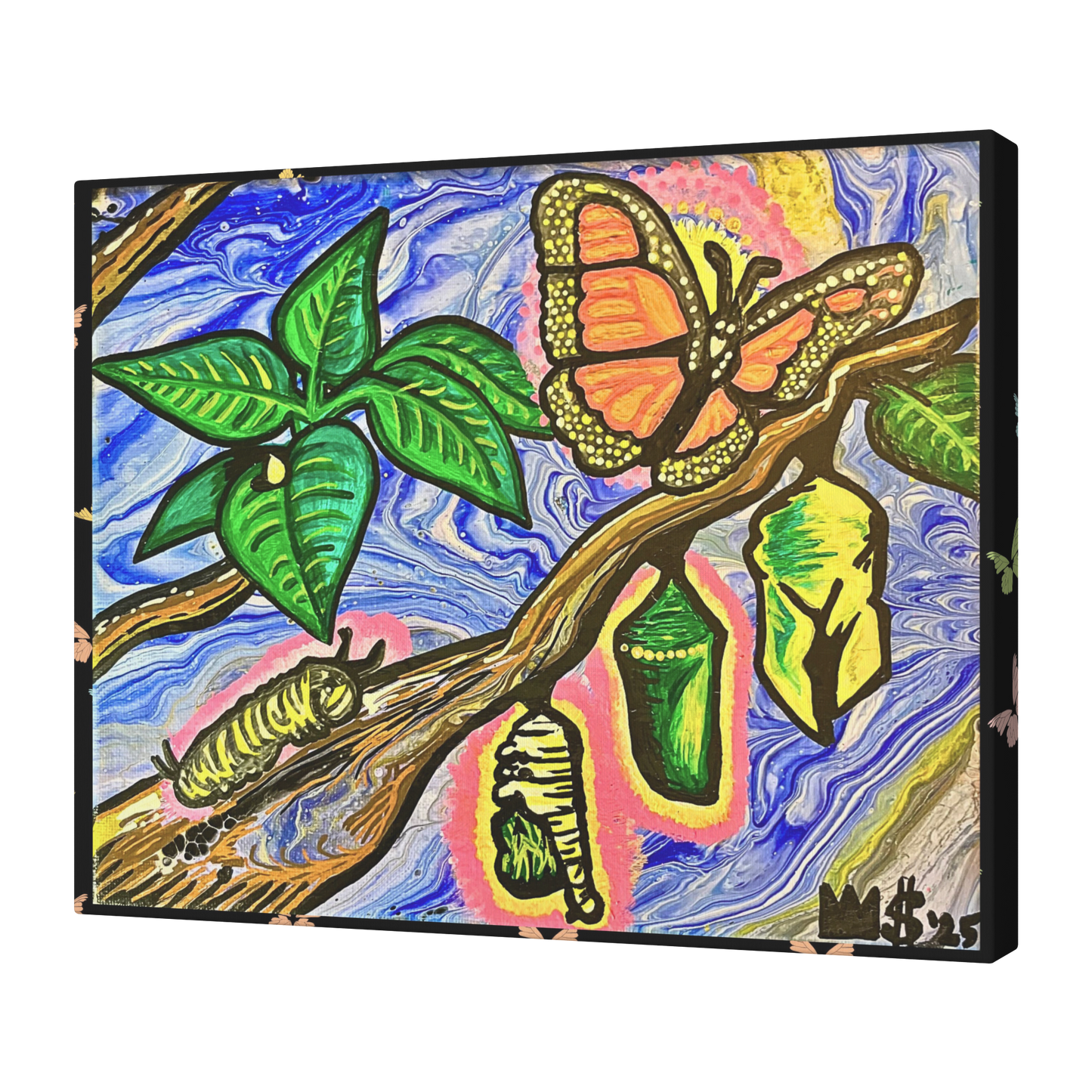 Butterfly_Life_Cycle_in_Art_-_11_x_14__H_Angle_Mockup.png